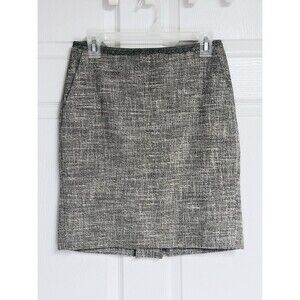Ann Taylor Pencil Skirt Women's Sz 0 Fine Italian Fabric Oatmeal Beige Neutral